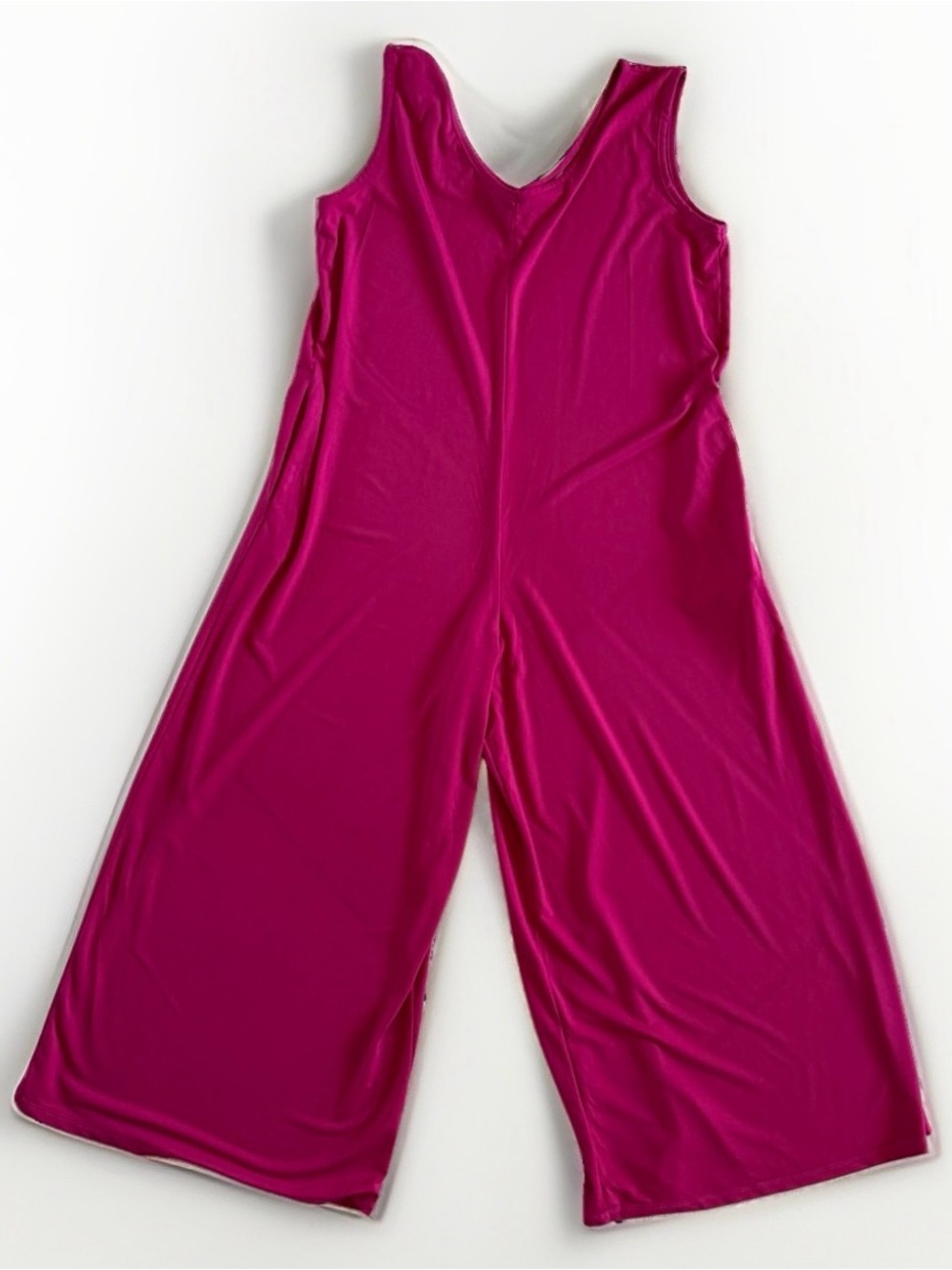 LuLaRoe Hot Pink Sleeveless Wide Leg Jumpsuit Size Large
